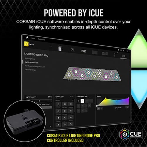 Corsair iCUE LC100 Mini Triangle Case Accent RGB Lighting Panels (9X Tile Starter Kit)